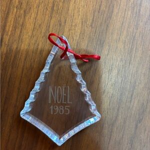 Baccarat Clear Christmas Tree Ornament with Red Ribbon